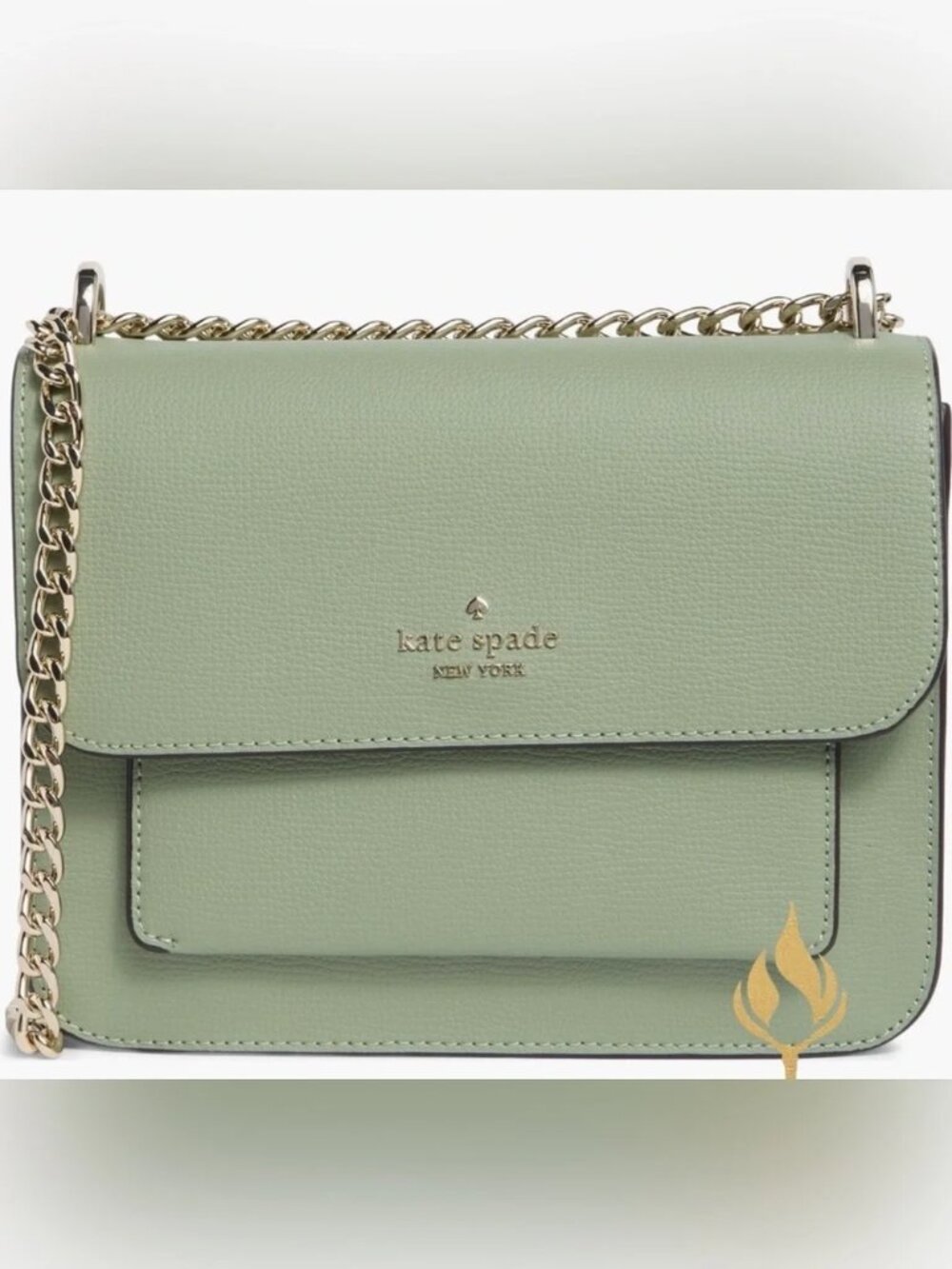 KATE SPADE 'REMI' MINT GREEN LEATHER CROSSBODY WITH GOLD CHAIN NWOT
